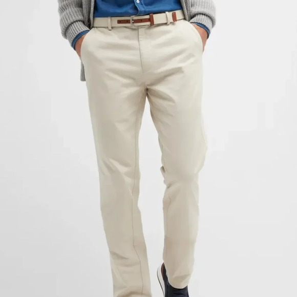 Peter Millar Men's Pilot Flat Front Chino Pant in Stone. Sz: 40 - Picture 1 of 10